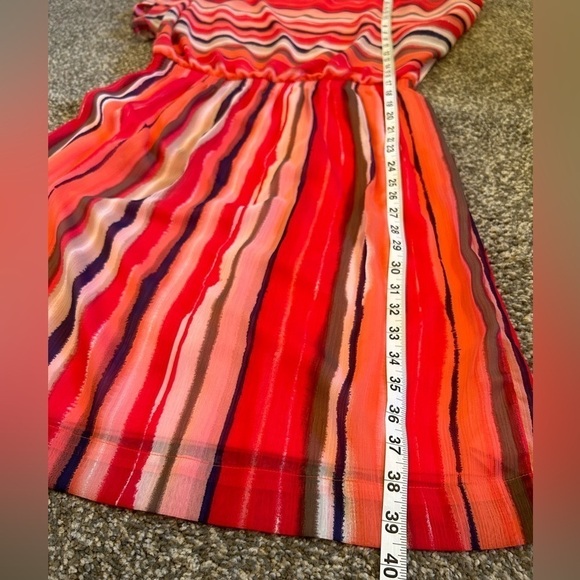 Shelby & Palmer Pink Striped Midi Dress Size 14 - Picture 6 of 10